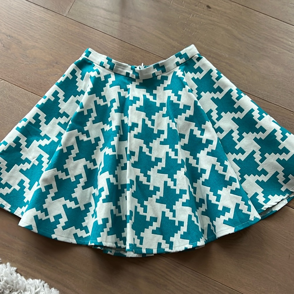 Women’s Blue and White Kenley Collins Skater Skirt | Small